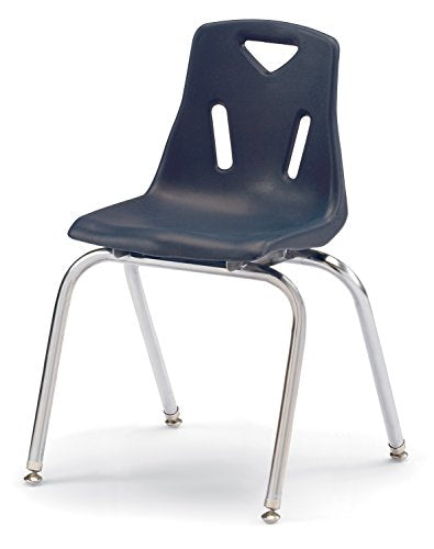 Jonti-Craft Berries 8148JC1112 Stacking Chair with Chrome-Plated Legs, 18" Height, Navy