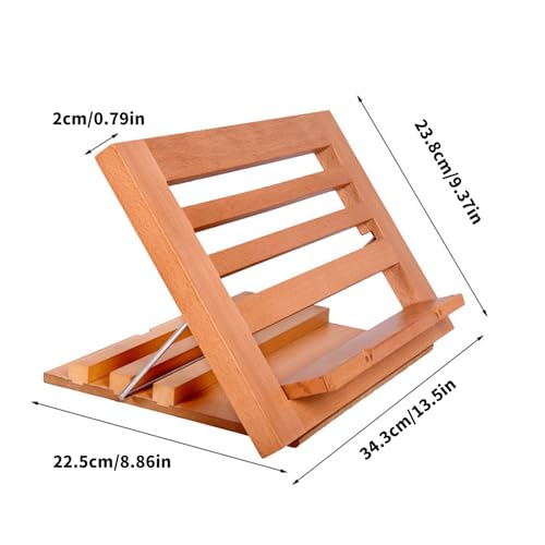 Telescoping Arm Adjustable Wood Stand with Page Clip for Novels Textbooks Tablets Laptop Tablet Stand