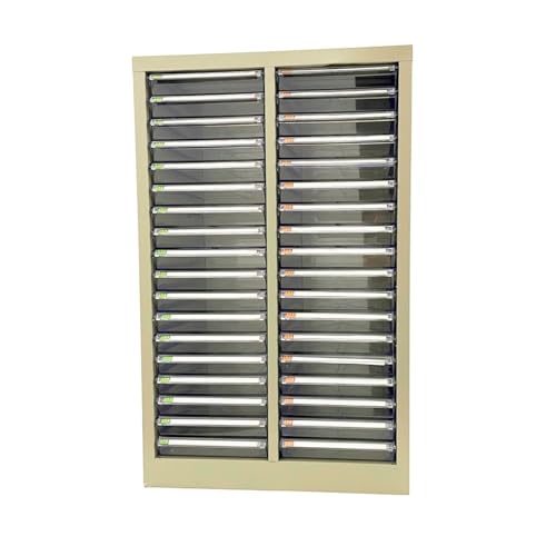 Yokoma Office Document Cabinet 36 Small Transparent Drawers Vertical Home File Storage Cabinet Paper Organizer for Document Filing
