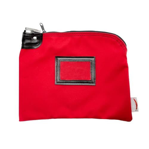 Cardinal bag supplies Locking Canvas Cash Bag, Red, 9 x 12 Inch