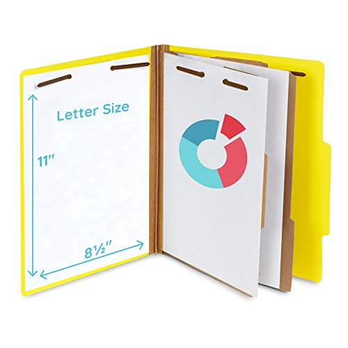 Blue Summit Supplies 10 Classification Folders, 2 Divider, Yellow