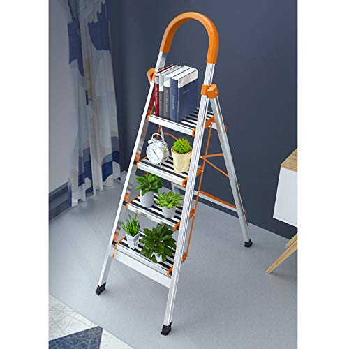 FLYIFE Step Stool Firm Ladders, Portable with Anti-Slip Mat 3 4-Step Stool Library Store Folding Steps/45X80X136Cm