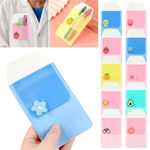 Gonehyu 2 Pack PVC Pen Pouch Pocket Protector Anti-Leak Nurse Pen Holder for Shirt Pocket