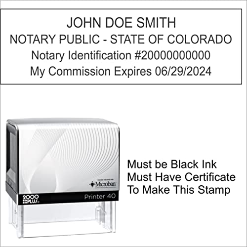 Deluxe Notary Combination-Notary Accessories Bag with Lock, Journal Thumbprint Pad and Your Notary Stamp (Choose Your State under Style) (Colorado)