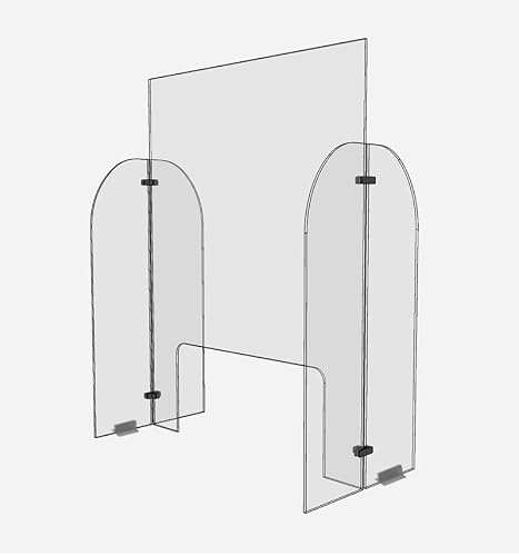 Clear Acrylic Single Panel Sneeze Guard (24"x31") w/Opening for Salon, Manicure, Nails, Counter, Reception, Checkout- Protect/Shield Employee, Cashier, and Customer from Coughing and Sneezing