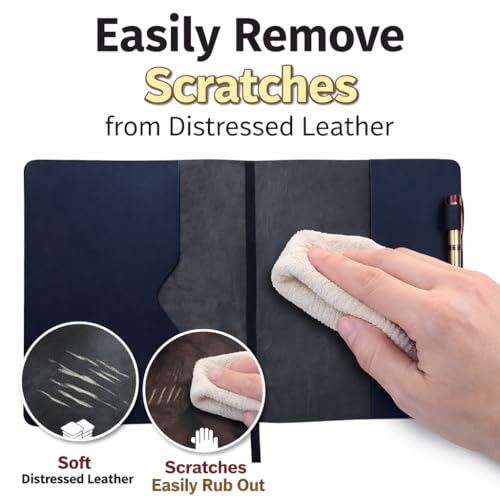 CestAntiQ Refillable XXL Leather Journal Cover 8.5 x 11 in, Black