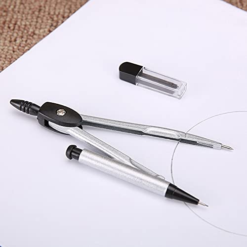 Liudan Compass Compass Set Math Geometry Kit 2 Pieces per Set Student Compass for Drawing Home School Material Metal School Compass