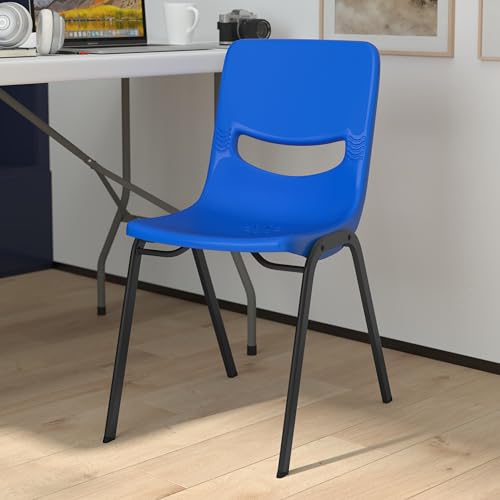 EMMA + OLIVER Navy Stackable Flex Comfort Classroom Chair