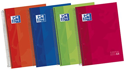 Oxford Classic 400060750 – Pack of 5 Notebooks Spiral Cap extradura, A4 +