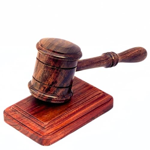 Handcrafted Wooden Gavel and Sound Block Set Premium Quality Ideal for Judge Lawyer Student Auction Courtroom Meetings Gifts