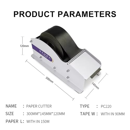 VNATWGOO Desktop Water Activated Tape Dispenser, with Stainless Steel Blade, Kraft Paper Packaging Tape Dispenser, for Shipping, Carton and Box Sealing