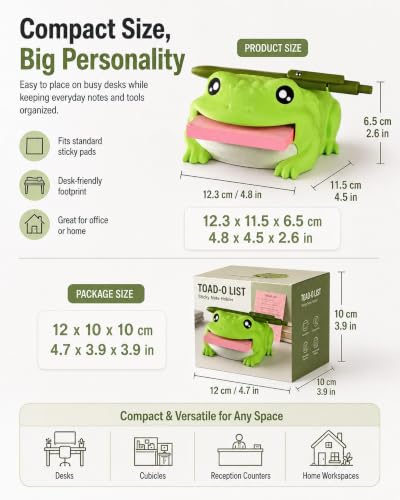 Porston Note Toad Desk Organizer Sticky Note Holder With Three Templates