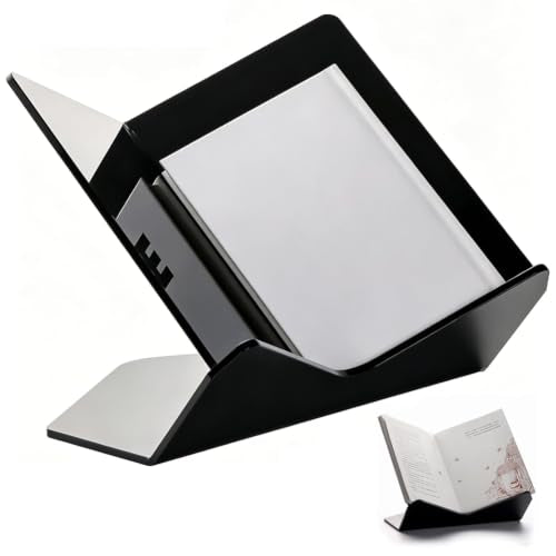 MegLob Transparent Acrylic Bookshelf/Display Stand with A Shelf; Upright Easel-Style Holder for Books and Sheet Music; Suitable for Displaying Books, Sheet Music, Artworks, and Cds,Black