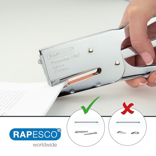 Rapesco 1626 Porpoise ONE Bypass Stapling Plier, 45 Sheet Capacity, Chrome