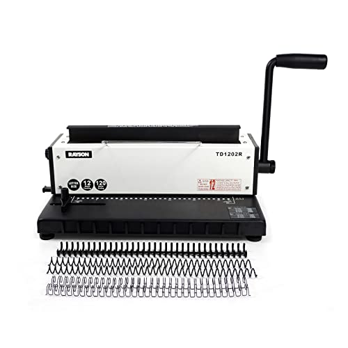 RAYSON TD1202R 3:1 Wire Binding Machine, 12-Sheet Punch, 120-Sheet Capacity