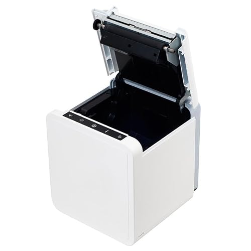 HK SYSTEMS Compact Design 3" 80mm Thermal POS Printer 300mm/sec USB Serial LAN WiFi, White Color