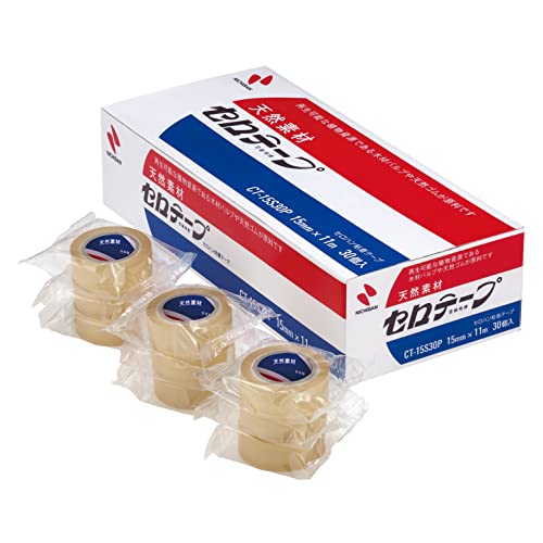 Nichiban CT-15S30P Cellotape Small Rolls, 30 Rolls, 0.6 inches (15 mm x 11 m)