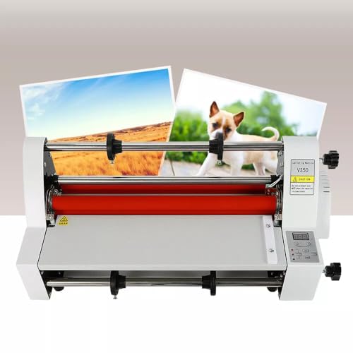 Hot Cold Roll Laminator Single and Double-Sided Heating Mode Laminating Machine Electronic Temperature Control Digital Display Full Mute