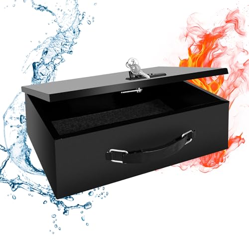 YIYITOOLS Fireproof Waterproof Lock Box, Key & Combination Dual‑Lock Safe