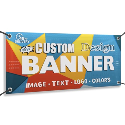 Custom Banners and Signs Personalized Customizable Full Color Vinyl Banners Printing for Parties Business Birthday and Graduation (10'x10')