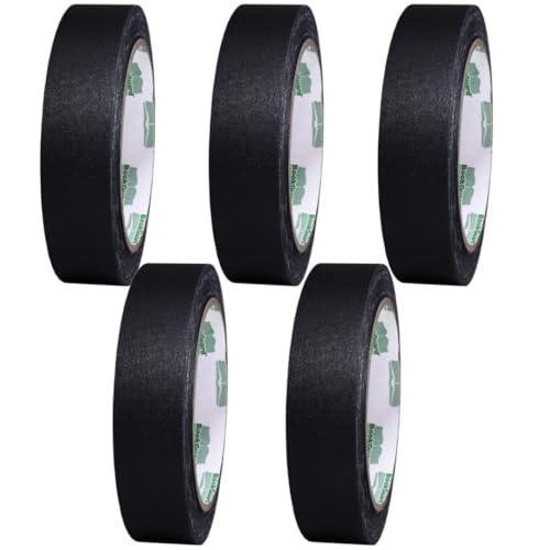 BookGuard 1 Inch Black Book Repair Cloth Tape 15 Yard Roll, Case of 5