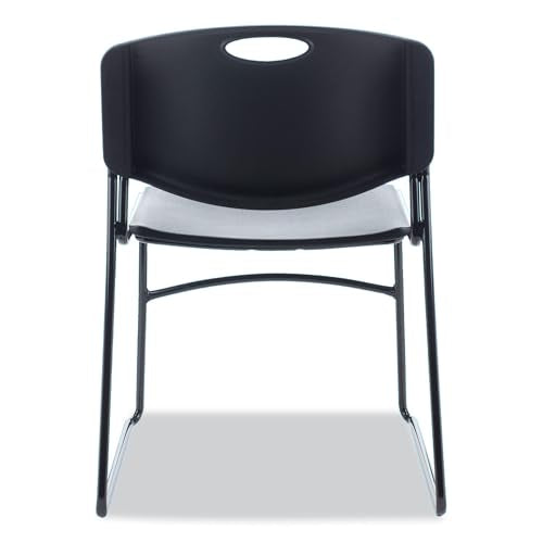 Alera alera Resin Stacking Chair, Supports up to 275 lb, 18.50" seat Height, Black seat, Black Back, Black Base, 4/Carton