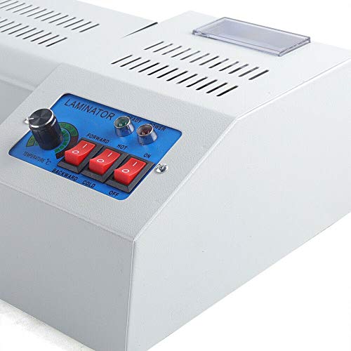 13 Inch 1mm Hot Cold Laminator 80-180°C, 24inch/min Thermal Laminating Machine A4 A5 A6 Sheets GDAE10 4-roll for Home Office School Use 600w
