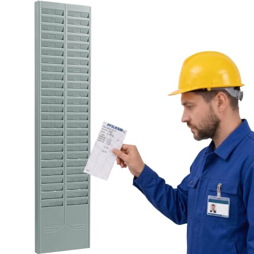 PFSLKXM Double Row 24/50 Slot Rack Card Holder, Time Card Holder Wall Mount