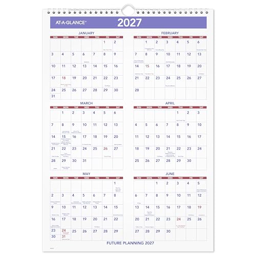 AT-A-GLANCE 2026 Wall Calendar, 12" x 17", Medium Tall (PM22826)