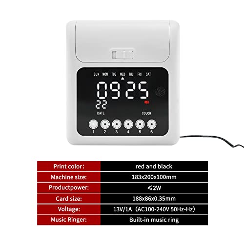 Starter Time Clock Bundle, Electronic Calculating Time Clock Employees in/Out Time Tracker Employee Punch Clock System with 50 Time Cards for Small Business