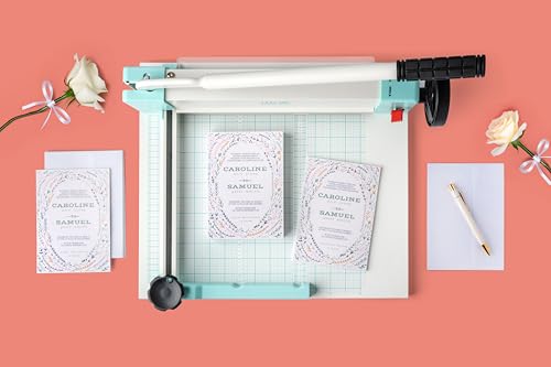 We R Makers Cinch Stack Cutter, Heavy Duty Guillotine Paper Cutter for 1” Thick Stacks, Precision Alignment, Easy Operation, Paper Cutter Guillotine for Scrapbooking, Card Making, and Crafting