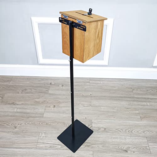 FixtureDisplays® MDF Metal Donation Box Floor Stand Lobby Foyer Tithes & Offering Suggestion Collection Ballot Box 11065+12151