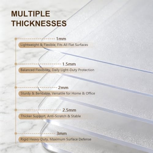 38"X86" Clear Frosted Chair Mat,Heavy Duty Hard Floor Mat
