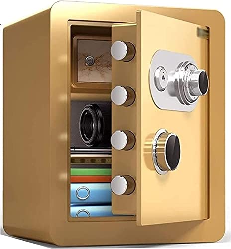 Home Safes Fireproof Waterproof Safe Cabinet Safes Home Safes Electronic Digital S Cabinets Wall Safe Lock Box Cash with Number Keys Emergency Lock for Home Office,Black,Golda