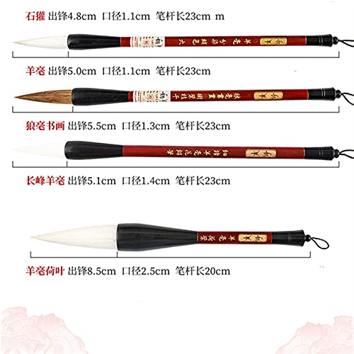 Semli Painting Writing Brush Watercolor Chinese Calligraphy Brush Set Kanji Japanese Sumi Painting Drawing Brushes+Roll-up Bamboo Brush Holder (17PCS)