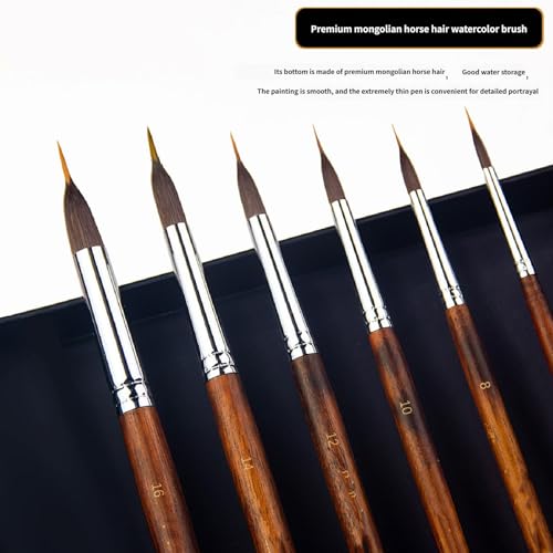 Fine Detail Paint Brush Set Miniature Artist Brushes with Wood Handle for Acrylic Watercolor Oil Scale Model Painting