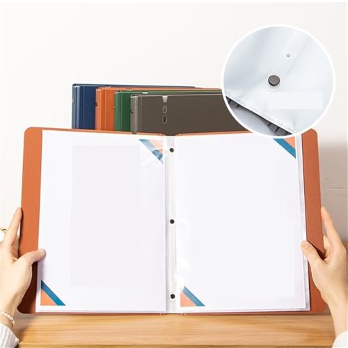 Filing Envelopes A4 File Folder with Transparent Inserts Thickened Data File Storage Book Office Supplies Plastic Folders(Gris)
