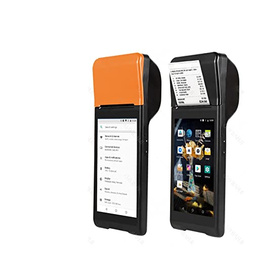 MKJGGII POS Terminal Portable Thermal 58mm Receipt Printer for Point of Sale(Orange add 1Rolls)
