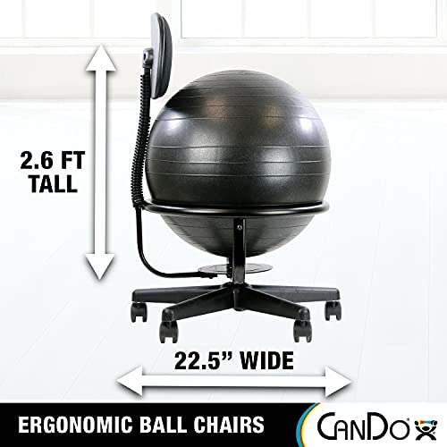 CanDo Metal Ball Chair - Inflatable Ergonomic Active Seating Exercise Ball Chair With Air Pump for Home, Office, and Classroom