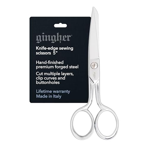 Gingher 5" Straight Fabric Scissors for Cutting Curves & Buttonholes
