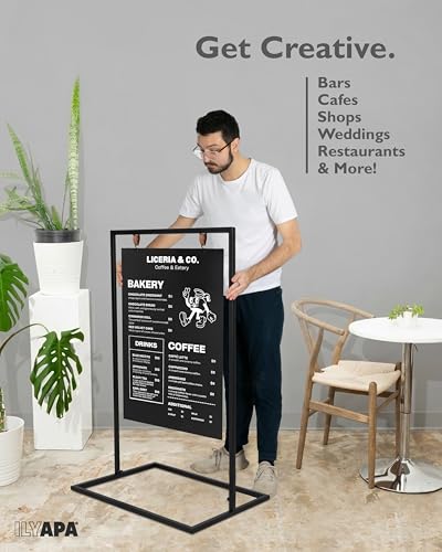 Ilyapa Metal A Frame Sign, Chalkboard Sidewalk Sign - 30x50 in Outdoor