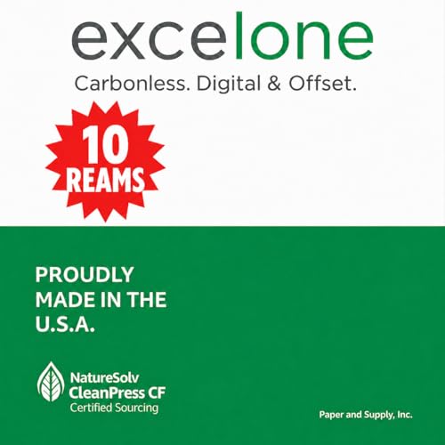 8.5 x 11 Excel One Carbonless Paper, (230950) 3 part Reverse (Bright Pink/Canary/White), 10 REAMS (10 Reams, 1670 Sets)