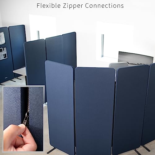 VIVO Navy Blue Freestanding 72 x 66 in Privacy Panel, PP-3-T072NB