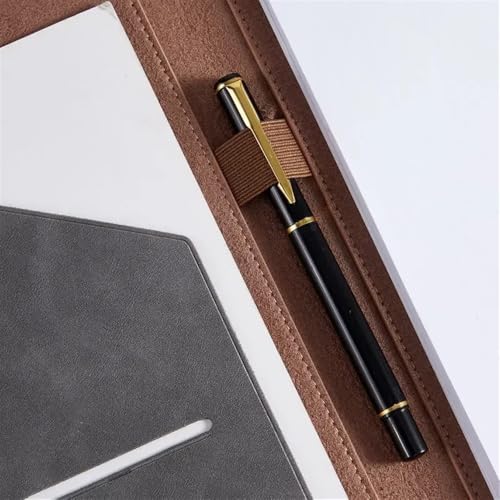 Filing Folder A4 Leather Office File Folder for Bills Documents Storage Convenient for Business Travel Hotel Notes to-do Lists Office Supplies(Gris)