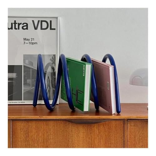 Majolaory Modern Nordic Bookcase Organizer - Minimalist Metal Storage Rack