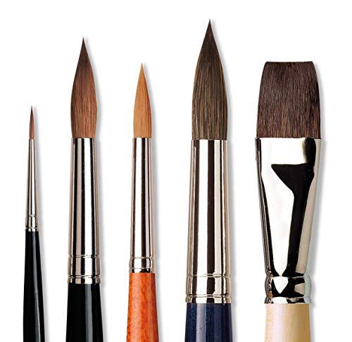 da Vinci Watercolor Series 5240 Deluxe Paint Brush Set, Natural Hair and Synthetic with Wooden Storage Box and Brush Soap, Multiple Sizes, 5 Brushes (Series 36, 991, 5530, 5550)