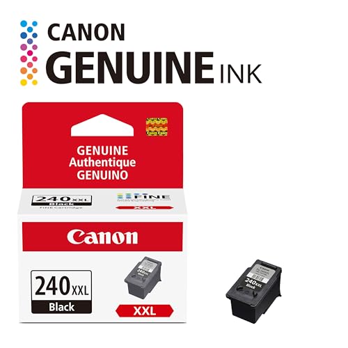 Canon PG-240 XXL Genuine Black Ink Cartridge, Compatible with MG2120/3120/4120, MX512/432/472/372/392/522/532/452, MG2220/3220/4220/3520/3620, TS5120