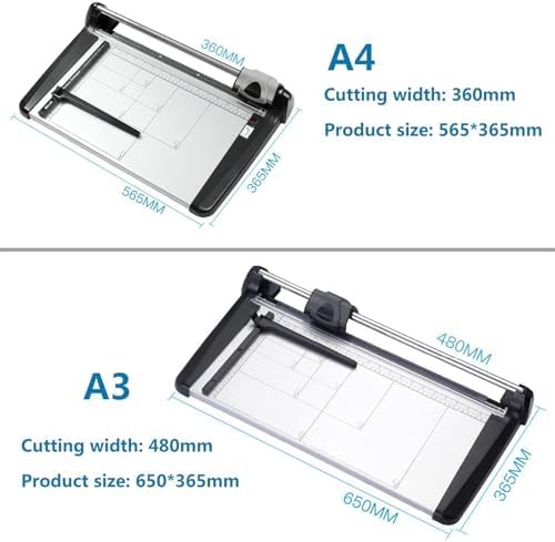 UYCVT Paper Cutter, Heavy Duty Blade for Home, Office & School, A4 Paper Trimmer, Guillotine Cutter with Safety Guard (A3)