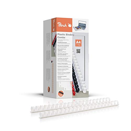 Peach Binding Combs 16 mm, for 145 A4 Sheets, White, 100-pack - PB416-01