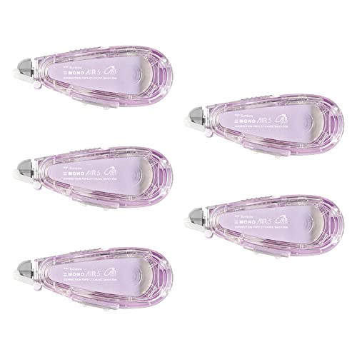 Tombow Pencil Mono Air CT-CAX5C95-5P Correction Tape, Refill Type, 0.2 inch (5 mm) Wide, Lavender, Set of 5